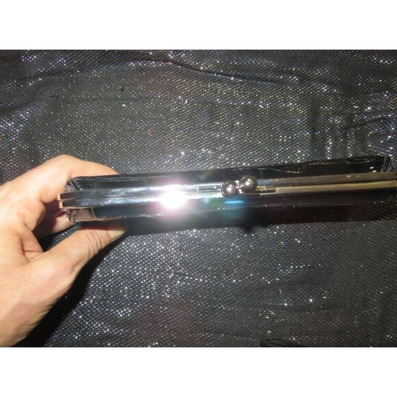 New Directions Black Croc Embossed Kisslock Flap Clutch Continental Long Wallet - Picture 11 of 11